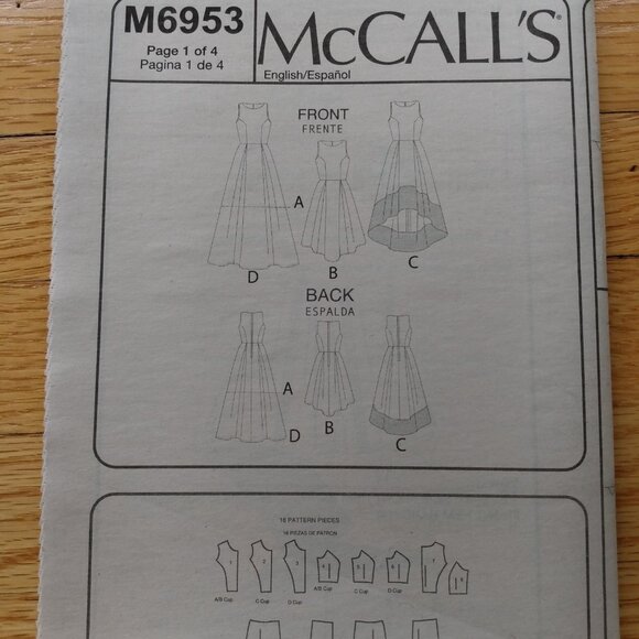 Dress Sewing Pattern Size 6-14 McCall's 6953 Sleeveless UNCUT - Picture 9 of 10